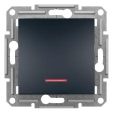 EPH1600371 Asfora mygtukas 1klav su pašviet. be rėmelio 10A 250V, spalva - antracito