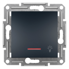 EPH1800171 Asfora mygtukas 1klav su lemput. simb., pašviet. be rėmelio 10A 250V, spalva - antracito