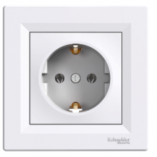 EPH2900121 Asfora - single socket outlet with side earth - 16A white