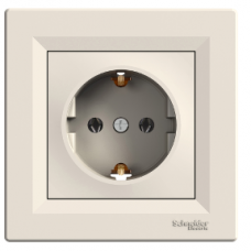 EPH2900123 Asfora - single socket outlet with side earth - 16A cream