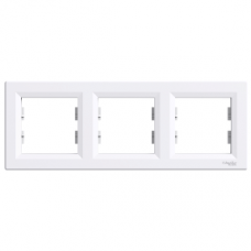 EPH5800321 Asfora - horizontal 3-gang frame - white