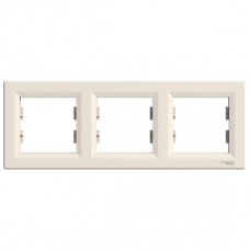 EPH5800323 Asfora - horizontal 3-gang frame - cream