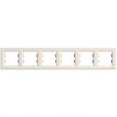 EPH5800623 Asfora - horizontal 6-gang frame - cream