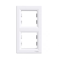 EPH5810221 Asfora - vertical 2-gang frame - white