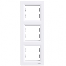 EPH5810321 Asfora - vertical 3-gang frame - white