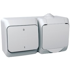 WDE000502 Cedar Plus - single socket outlet sideE+2pole switch - 16A(X), white