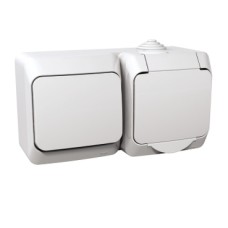 WDE000504 Cedar Plus - single socket outlet sideE+1pole 2way switch - 16A(X), white