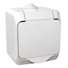 WDE000541 Cedar Plus - single socket outlet sideE - 16A, shutters, white