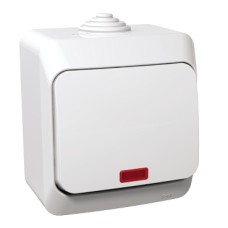 WDE000561 Cedar Plus - 1pole 2way switch - 16AX, locator light, white