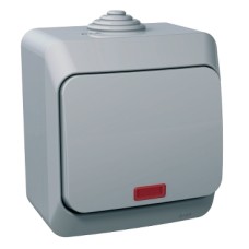 WDE000661 Cedar Plus - 1pole 2way switch - 16AX, locator light, grey