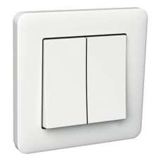 WDE002106 Jungiklis p/t viengubas, IP20, 2 polių, be rėmelio, su simboliais "O-I" užspaudžiami kontaktai, baltas, 16A, 250V, Exxact