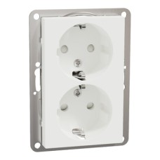 WDE002184 2 vietų kištukinis lizdas, mechanizmas su tvirtinimo rėmeliu, 2P + E, 16A, baltas, Exxact WDE002184 2 vietų kištukinis lizdas, mechanizmas su tvirtinimo rėmeliu, 2P + E, 16A, baltas, Exxact