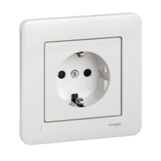 WDE008276 Maitinimo lizdas, 2P + E, 16A, „Schuko“, su sklende, baltas, Exxact