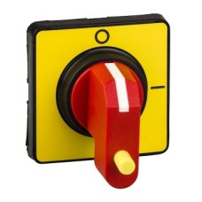 KCE1YZ Handles and front plates,TeSys Control,red handle,yellow front,1 padlocking,4 screws fixing