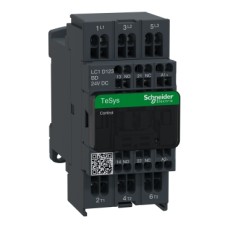 LC1D123BD TeSys D kontaktorius 3P, 5,5kW, vald. ritė 24V DC, pap. kont. 1NO+1NC, spyruokliniai gnybtai