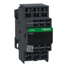 LC1D183B7 Contactor, TeSys Deca, 3P(3NO), AC-3/AC-3e, <=440V, 18A, 24V AC 50/60Hz coil, spring terminals