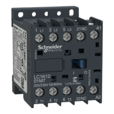 LC1K1201B7 Contactor, TeSys K, 3P, AC-3/AC-3e,440V 12A, aux. 1NC, 24V AC coil