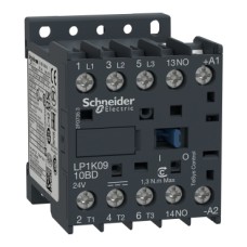 LP1K0910BD Contactor, TeSys K, 3P, AC-3, lt or eq to 440V, 9A, 1 NO aux, 24VDC coil