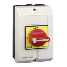 VCFXGE1 Empty enclosure,TeSys Control,red padlockable handle operator and yellow front plate,IP65,for VN12/VN20/V02-V2