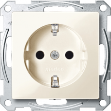 MTN2300-0344 SCHUKO socket-outlet, shutter, screwless terminals, white, glossy, System M