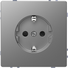 MTN2300-6036 SCHUKO socket-outlet, shutter, screwl. term., stainless steel, System Design