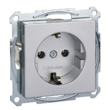 MTN2301-0460 SCHUKO socket-outlet, screwless terminals, aluminium, System M
