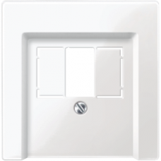MTN296019 Central plate with square opening, polar white, glossy, System M