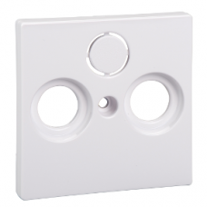 MTN296725 Central plate for antenna sock.-out.s 2/3 holes, active white, glossy, System M