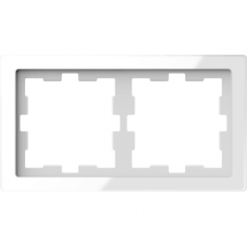 MTN4020-6520 D-Life glass frame, 2-gang, crystal white