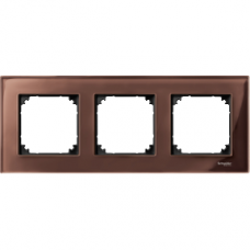 MTN4030-3215 Real glass frame, 3-gang, Mahogany brown, M-Elegance