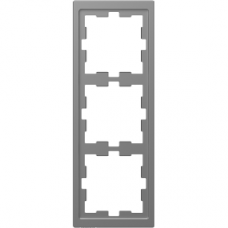 MTN4030-6536 D-Life Thermoplast frame, 3-gang, stainless steel