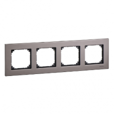 MTN403414 Metal frame, 4-gang, Rhodium grey, M-Elegance