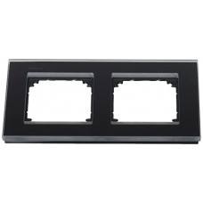 MTN404203 Real glass frame, 2-gang, Onyx black, M-Elegance
