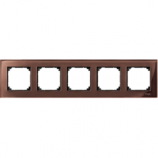 MTN4050-3215 Real glass frame, 5-gang, Mahogany brown, M-Elegance