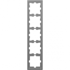 MTN4050-6536 D-Life Thermoplast frame, 5-gang, stainless steel