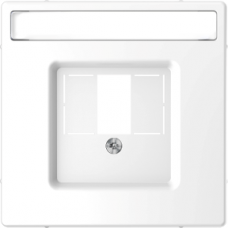 MTN4250-6035 Central plate with square opening and label field, lotus white, System Design