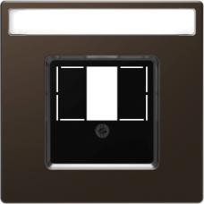 MTN4250-6052 Central plate with square opening and label field, mocca, System Design