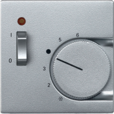 MTN536160 Central plate for room temperature control insert w. switch, aluminium, System M