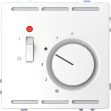 MTN5760-6035 Room temperature controler 230 V w. switch & cen.pl., lotus white, System Design