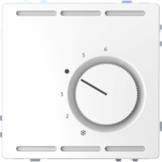 MTN5762-6035 Room temperature ctrler 230 V w. two way contact & cen.pl., lotus wht, Sys.Des.