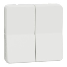 MUR39022 Mureva Styl - double two-way switch - flush & surface mounting - white