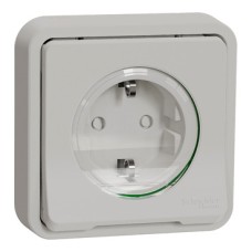 MUR39132 Socket-outlet, Mureva Styl, 2P + E with shutters, side earth, 16A, 250V, flush, white
