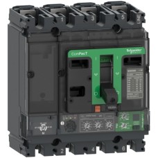 C16N44V100 Circuit breaker ComPacT NSX160N, 50kA at 415VAC, MicroLogic 4.2 Vigi trip unit 100A, 4 poles 4d