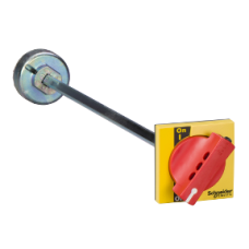 LV431051 extended rotary handle, Compact INS/INV 250, IP55, IK07, red handle on yellow front, front control