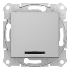 SDN1500160 Sedna - 1pole 2way switch - 10AX locator light, without frame aluminium