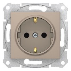 SDN3000168 Sedna - single socket outlet, side earth - 16A shutters, without frame titanium