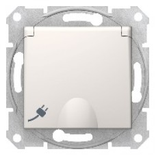 SDN3100123 Sedna kištukinis lizdas su dangteliu ir su apsauga, spalva - kreminė