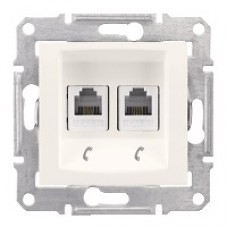 SDN4201123 Sedna - double telephone outlet - RJ11 without frame cream