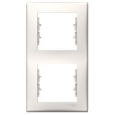 SDN5801121 Sedna - vertical 2-gang frame - white