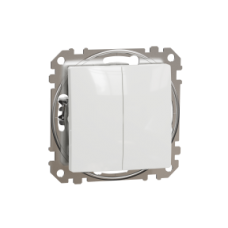 SDD111118 Sedna Design & Elements, double 1-way Push-Button 10A, white